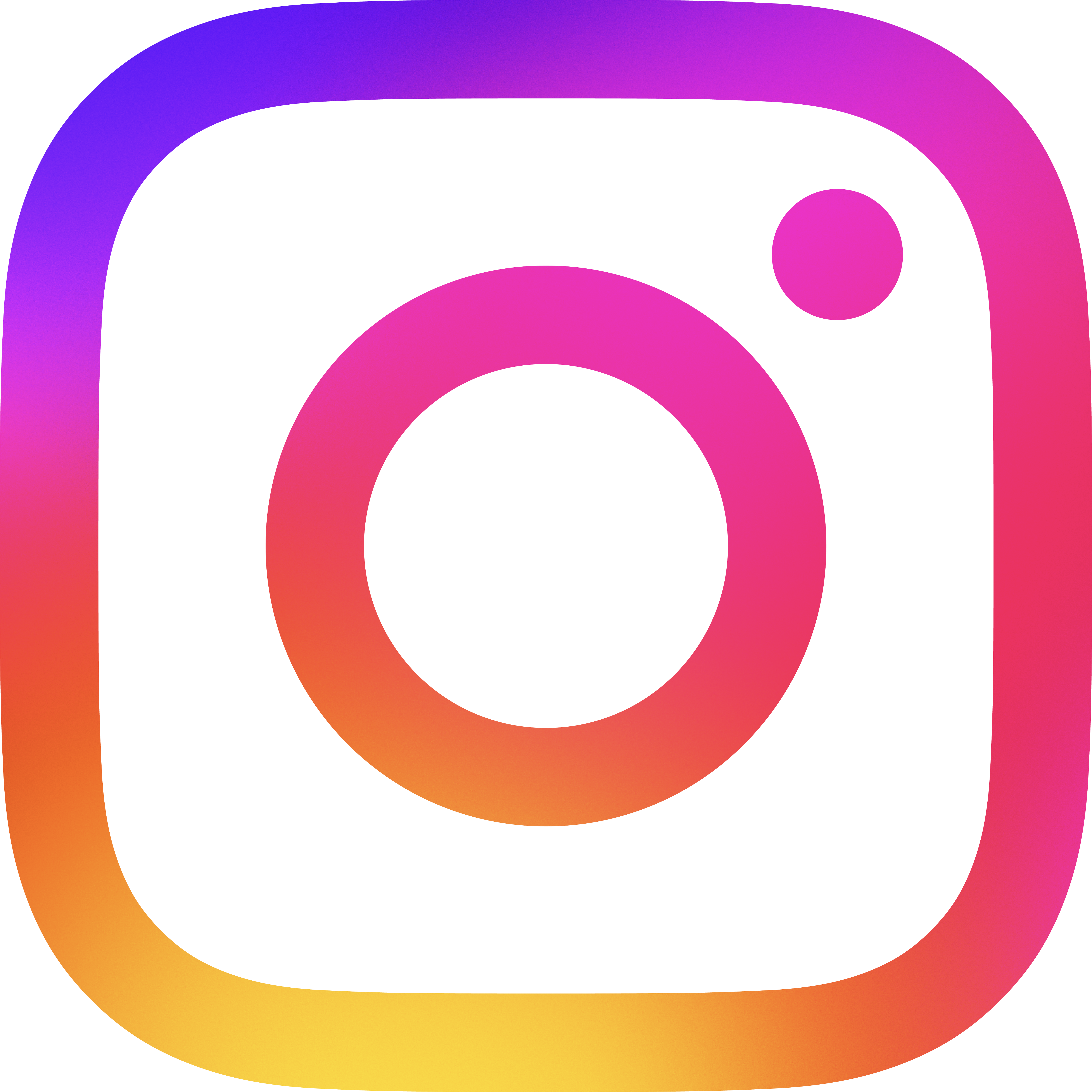 Das Bild zeigt das Instagram Logo mit rot-gelbem Farbverlauf.